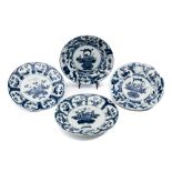 TWO PAIRS OF CHINESE BLUE AND WHITE PLATES, KANGXI PERIOD (1662-1722)