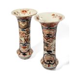 A PAIR OF JAPANESE IMARI TRUMPET VASES, EDO PERIOD, 18TH CENTURY