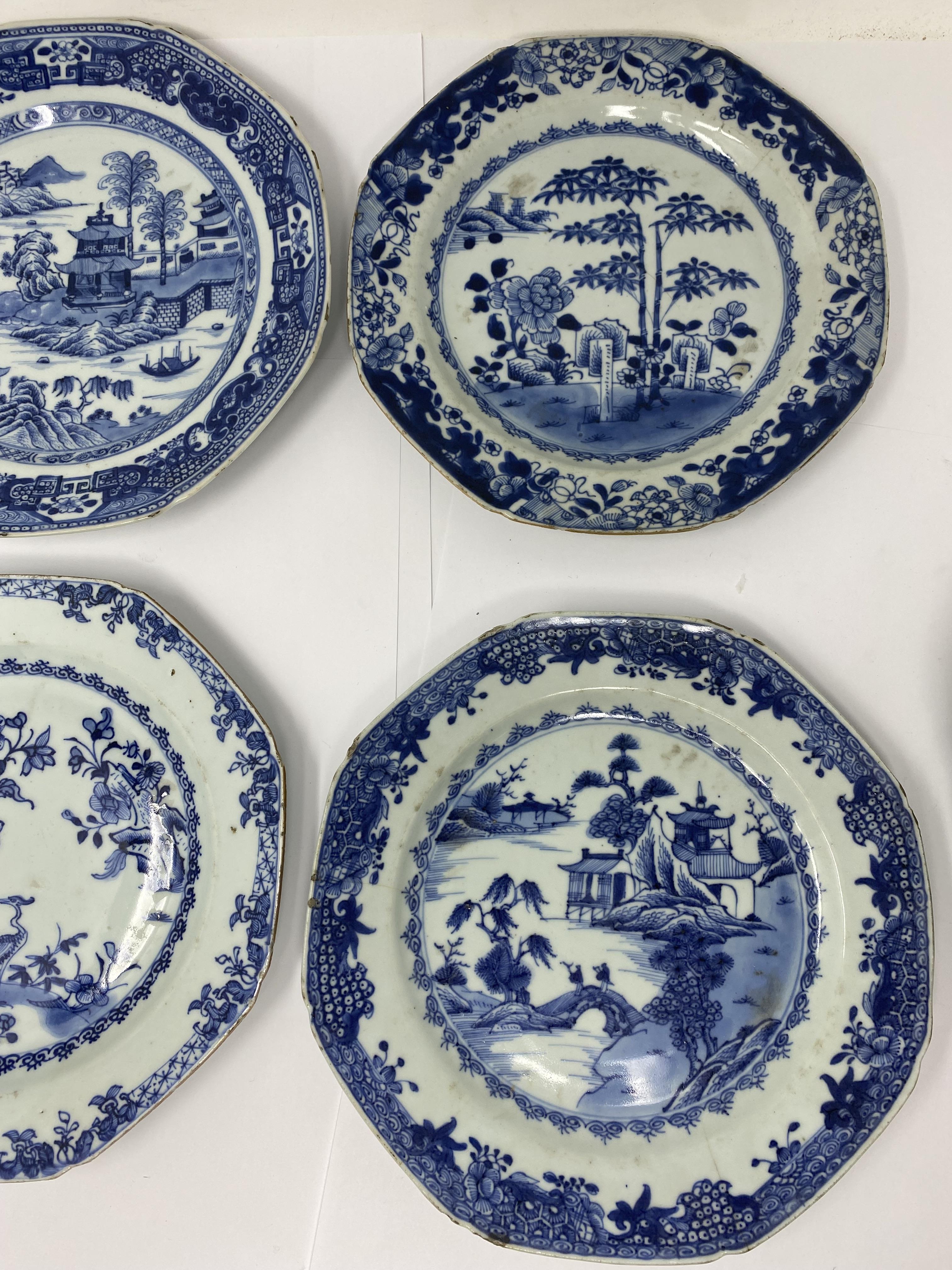 TEN CHINESE EXPORT BLUE AND WHITE DINNER PLATES, 18TH CENTURY - Image 2 of 11