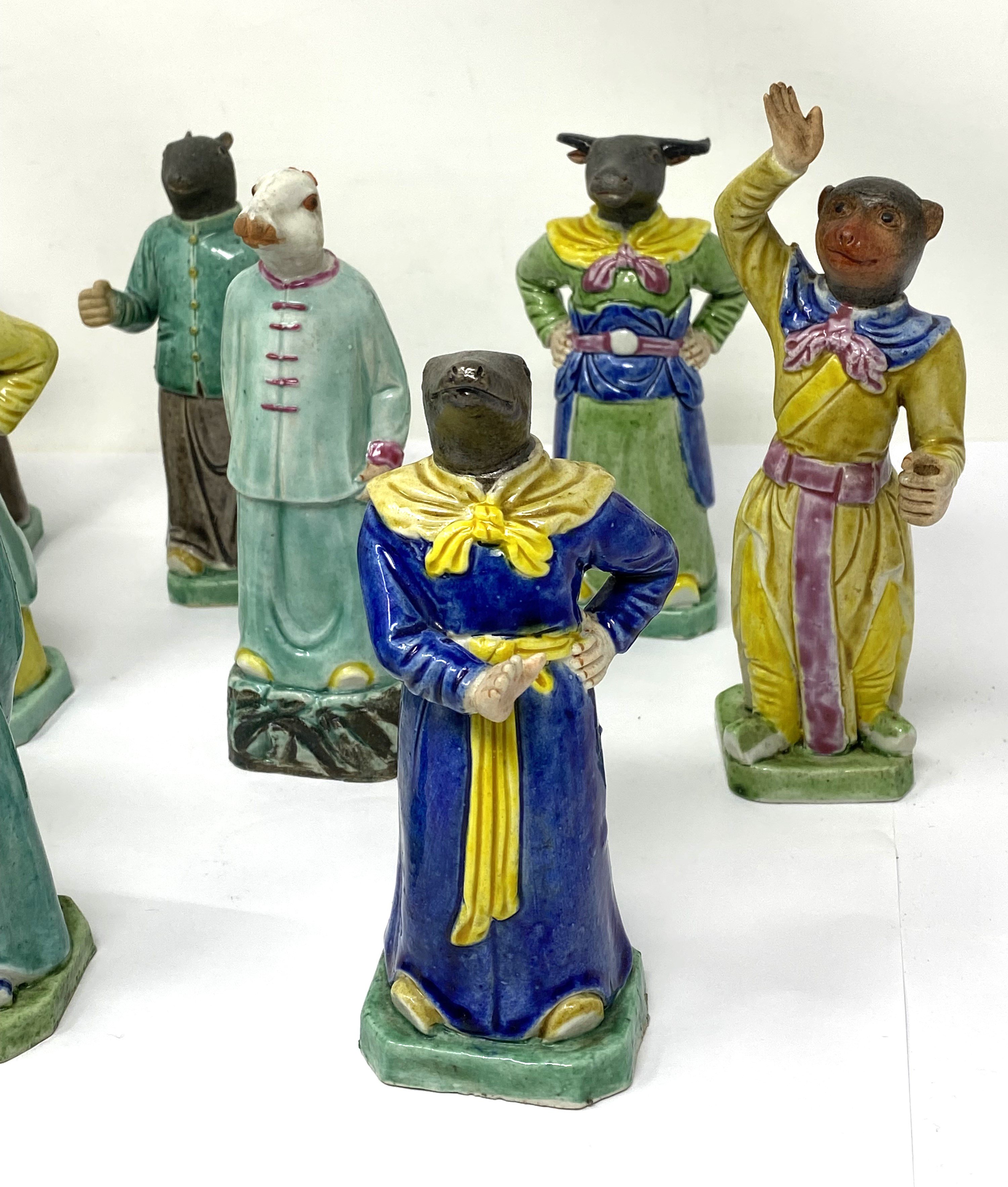 A SET OF NINE CHINESE ZODIAC FIGURES, 20TH CENTURY - Image 4 of 4