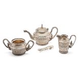 ˜A PARCEL-GILT-SILVER TEA SET, ATTRIBUTED TO P. ORR AND SONS, MADRAS (CHENNAI), INDIA, CIRCA 1905-10