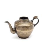 A SMALL CHINESE BRASS TEAPOT, TONGZHI MARK AND PROBABLY OF THE PERIOD (1862-1874)