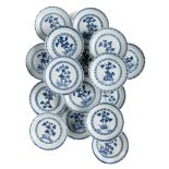 SIXTEEN CHINESE BLUE AND WHITE NANKING CARGO SAUCERS, QIANLONG PERIOD, CIRCA 1750