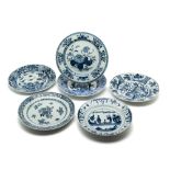 A GROUP OF SIX CHINESE BLUE AND WHITE PLATES, 18TH CENTURY