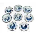 SIX SMALL MATCHED CHINESE BLUE AND WHITE DISHES, KANGXI PERIOD (1662-1722)