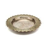 A PARCEL GILT AND NIELLO-WORK SILVER DISH, THAILAND, 19TH CENTURY