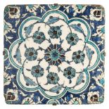 A LARGE DAMASCUS 'LOBED ROUNDEL' TILE, OTTOMAN SYRIA, LATE 16TH CENTURY