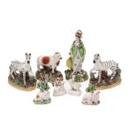 A COLLECTION OF EIGHT STAFFORDSHIRE FIGURES, 19TH CENTURY