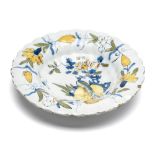 A DUTCH DELFT LOBED DISH, CIRCA 1700