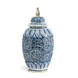 A DUTCH DELFT VASE AND COVER, 18TH CENTURY