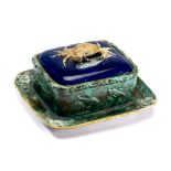 A JOSEPH HOLDCROFT MAJOLICA SARDINE BOX AND COVER, CIRCA 1880