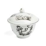 ‡ A WORCESTER SUGAR BOWL AND COVER, CIRCA 1756-60