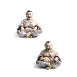 A PAIR OF MEISSEN LARGE NODDING 'PAGODA' FIGURES, LATER 19TH CENTURY
