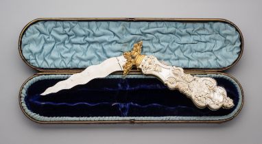 AN EXCEPTIONAL FOLDING LOCK KNIFE FOR EXHBITION, THIRD QUARTER OF THE 19TH CENTURY PROBABLY LONDON