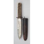 AN INDIAN BOWIE KNIFE, ARNACHELLUM, SALEM, CIRCA 1880