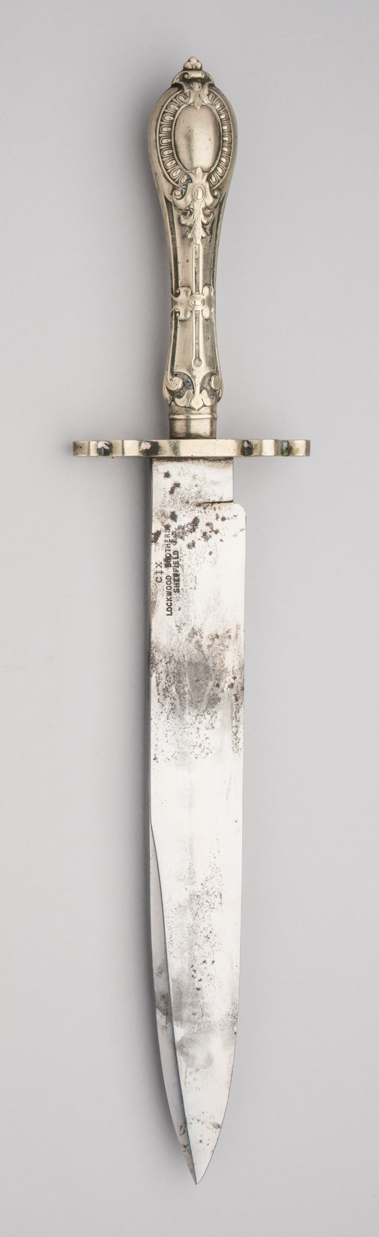 A BOWIE KNIFE, LOCKWOOD BROTHERS, SHEFFIELD, LATE 19TH/20TH CENTURY
