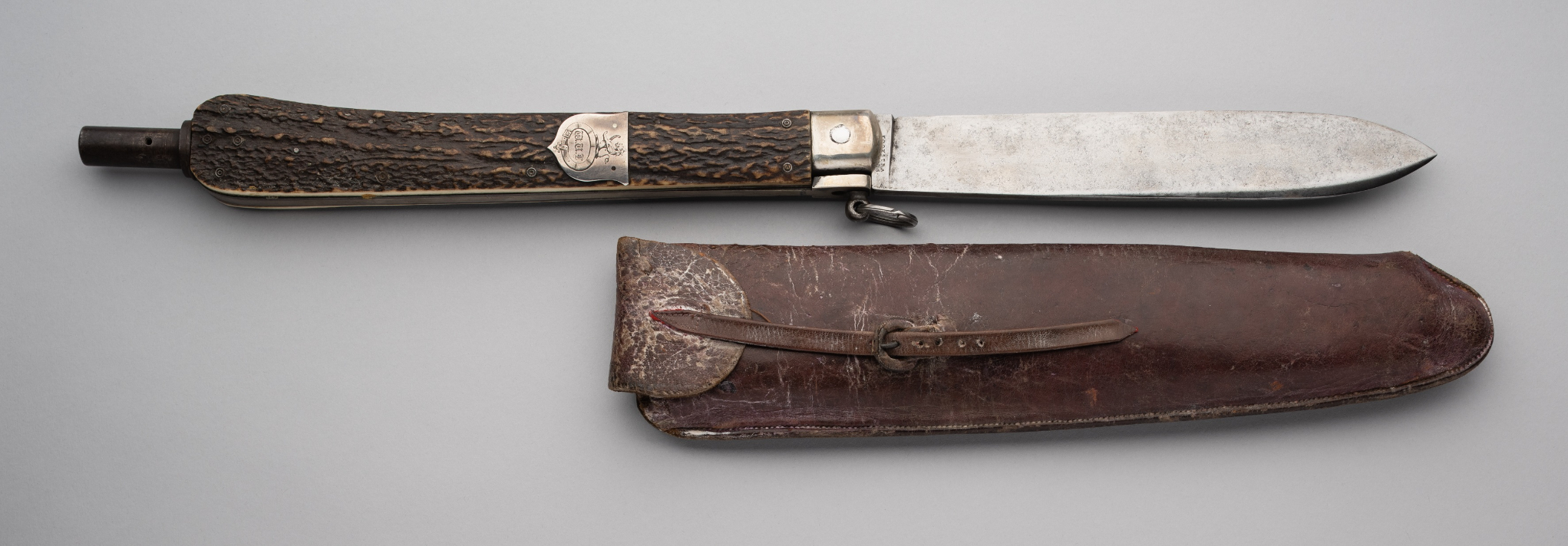 A RARE FOLDING HUNTING LANCE-KNIFE, KOOYSTRA, 69 OXFORD STREET, MID-19TH CENTURY