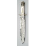 A BOWIE KNIFE FOR THE AMERICAN MARKET IN MID-19TH CENTURY STYLE, 20TH CENTURY, INSCRIBED TILLOTSON,