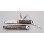 A SILVER-MOUTED FIXED-BLADE WINGFIELD KNIFE, THORNHILL, LONDON, CHESTER 1881