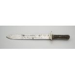 A MASSIVE EXHIBITION HUNTING KNIFE, GEORGE WOSTENHOLM & SON, WASHINGTON WORKS, I.XL, LATE 19TH