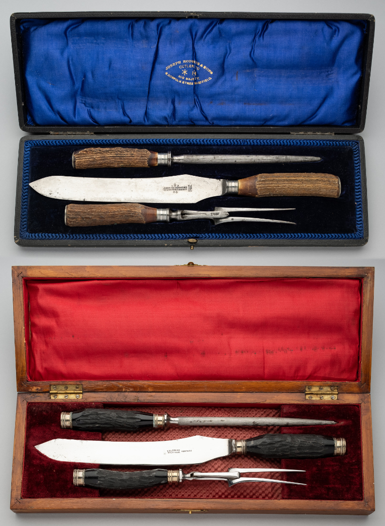 A CASED SET OF CARVING KNIVES, JOSEPH RODGERS & SONS, CUTLERS TO HIS MAJESTY, SHEFFIELD, EARLY 20TH