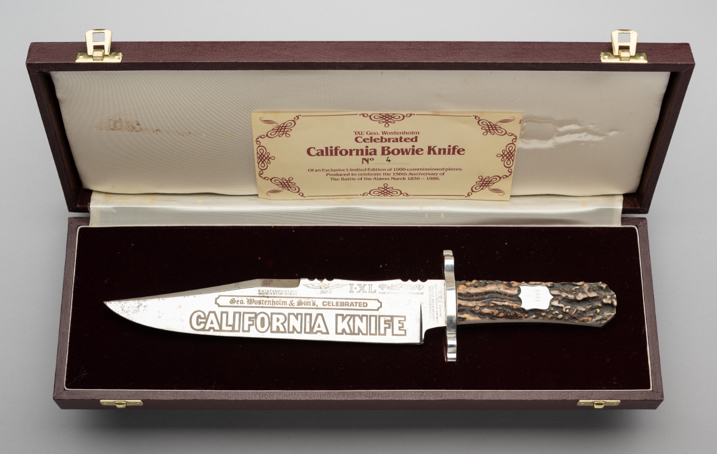 A BOWIE KNIFE, GEORGE WOSTENHOLM & SON, WASHINGTON WORKS, SHEFFIELD, NUMBER 4 OF 1,000 TO CELEBRATE