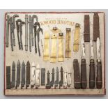 A DISPLAY BOARD FOR THE MANUFACTURE OF A TWO-BLADE POCKET KNIFE ‘PAMPA’, LOCKWOOD BROTHERS, LAST