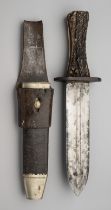 A HEAVY BOWIE KNIFE, LATE 19TH CENTURY