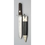 AN INDIAN HUNTING KNIFE, TREACHER & CO., BOMBAY & POONA, CIRCA 1880-90