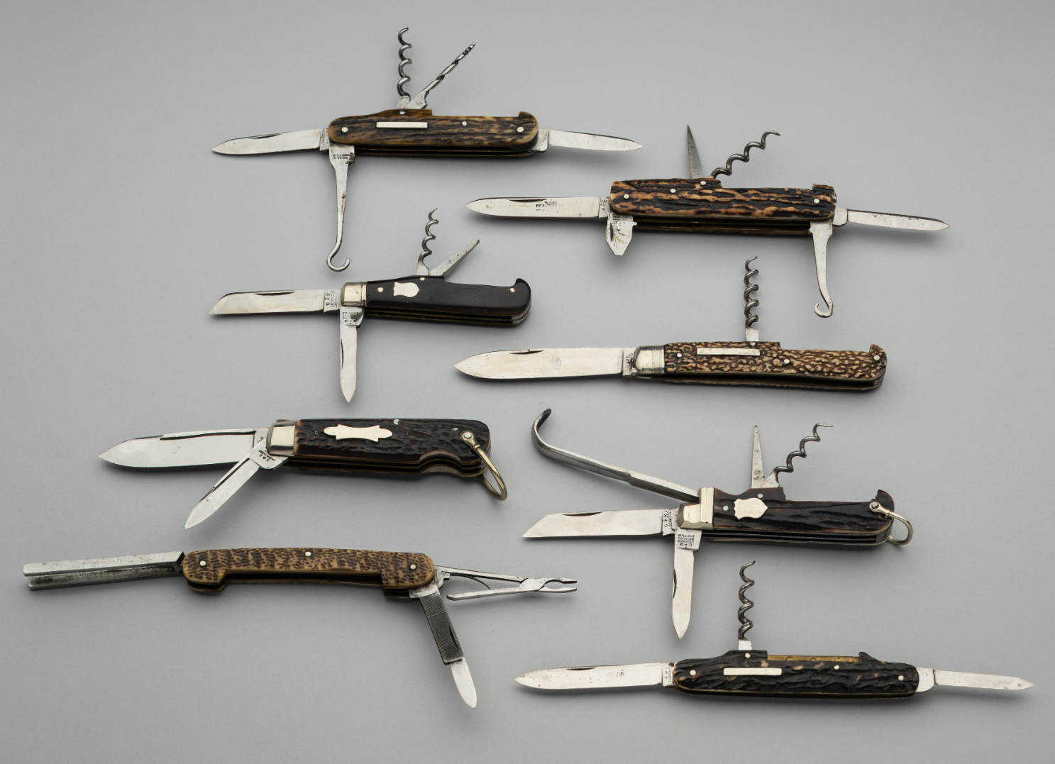 THREE PENKNIVES, LOCKWOOD BROTHERS, SHEFFIELD, LATE 19TH CENTURY AND FIVE FURTHER KNIVES