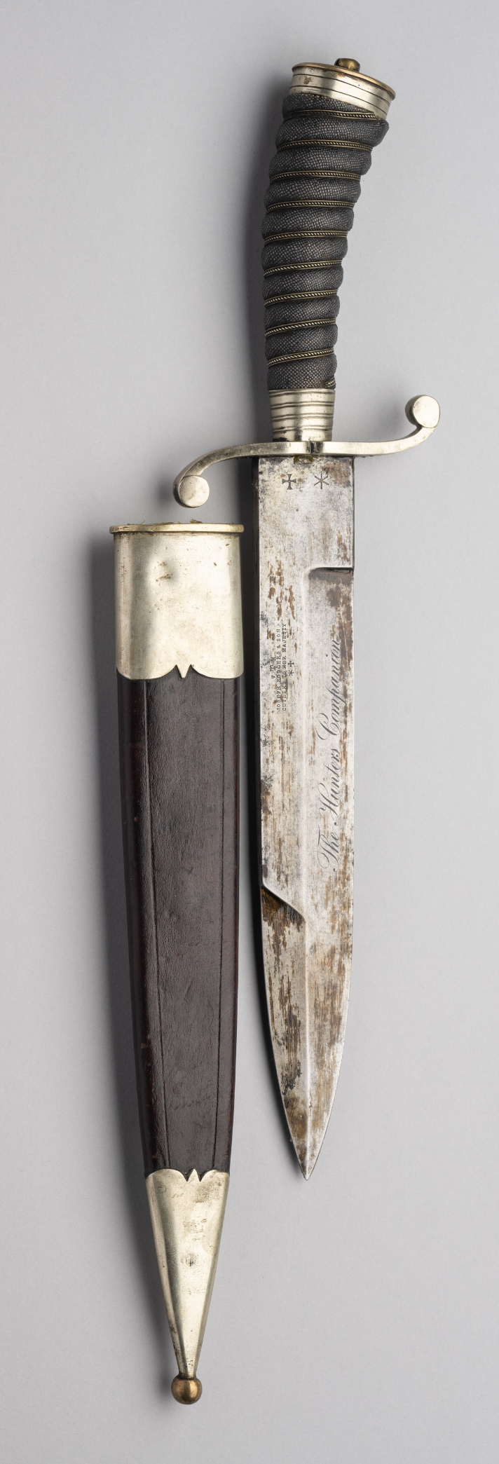 A HUNTING KNIFE, JOSEPH RODGERS & SONS CUTLERS TO HER MAJESTY, SHEFFIELD, CIRCA 1860