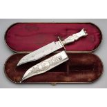 A CASED BOWIE KNIFE, SECOND HALF OF THE 20TH CENTURY