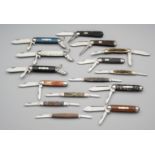 TEN PENKNIVES, SYRACUSE KNIFE CO., NEW YORK, AND FIVE FURTHER AMERICAN PENKNIVES, 20TH CENTURY