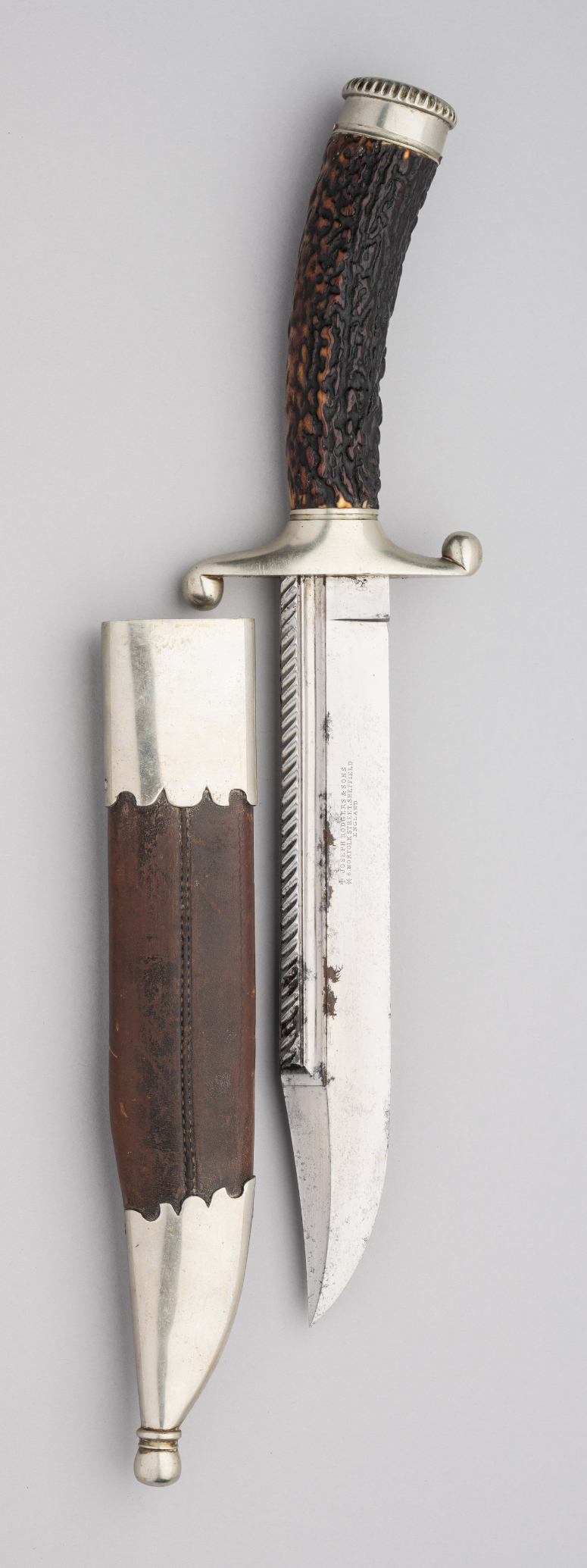 A FINE BOWIE KNIFE, JOSEPH RODGERS & SONS, NO. 6 NORFOLK STREET, SHEFFIELD, LATE 19TH CENTURY