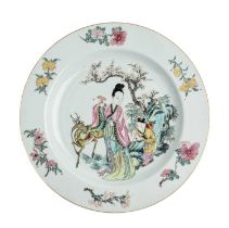 A LARGE CHINESE FAMILLE-ROSE 'MAGU' DISH, QING DYNASTY, YONGZHENG PERIOD (1723-35)