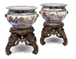 A LARGE PAIR OF CHINESE FAMILLE-ROSE FISH BOWLS, QING DYNASTY, YONGZHENG PERIOD (1723-35)