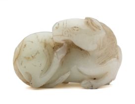 A CHINESE CELADON JADE HORSE, QING DYNASTY (1644-1911)