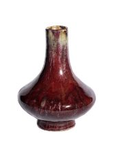 A CHINESE FLAMBE-GLAZED BOTTLE VASE, QING DYNASTY, 19TH CENTURY