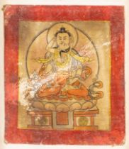 A SMALL BUDDHIST PAINTING ON CLOTH (TSAKLI), TIBET, 18TH/19TH CENTURY