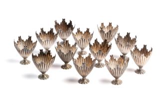 A SET OF TWELVE OTTOMAN COFFEE CUP HOLDERS (ZARF), EARLY 20TH CENTURY