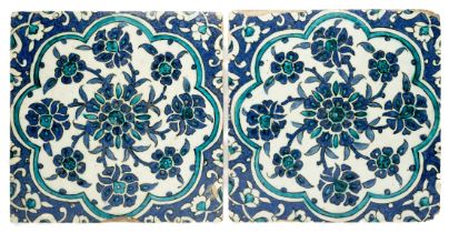 TWO DAMASCUS TILES, OTTOMAN SYRIA, CIRCA 1600