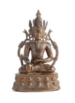 A WESTERN TIBETAN BRONZE FIGURE OF BUDDHA, 13TH/14TH CENTURY