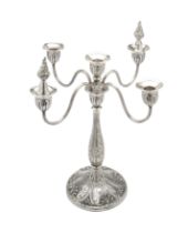 A SILVER CANDELABRUM, PROBABLY MEXICAN, 1940s