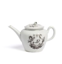 ‡ A WORCESTER TEAPOT AND COVER, CIRCA 1756-60