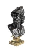 A BRONZE BUST OF MENELAUS AFTER THE ANTIQUE, PROBABLY FRENCH LATE 19TH CENTURY