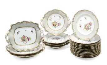 A JOHN RIDGWAY & CO. PORCELAIN PART DESSERT SERVICE, CIRCA 1830-37