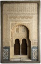 A SPANISH ARCHITECTURAL MODEL OF AN ARCH IN THE ALHAMBRA, RAPHAEL CONTRERAS STUDIO, GRANADA, LATER