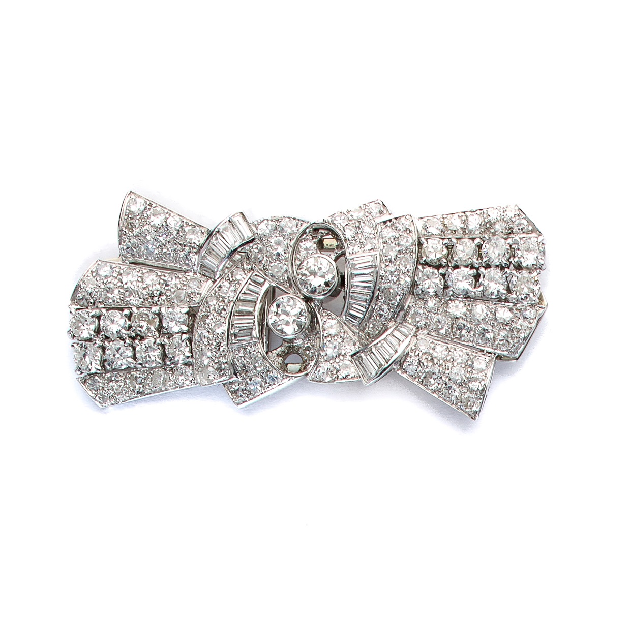 DIAMOND DOUBLE CLIP BROOCH, 1930s