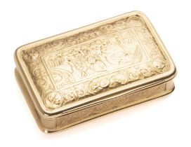 A GOLD SNUFF BOX, PROBABLY GERMAN, MID 19TH CENTURY