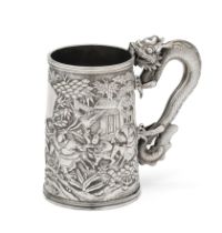 A CHINESE SILVER MUG, LEECHING, CANTON OR HONG KONG, SECOND HALF 19TH CENTURY